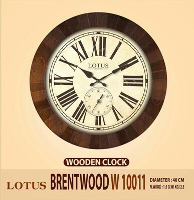 ساعت ديواری چوبی لوتوس مدل BRENTWOOD W10011