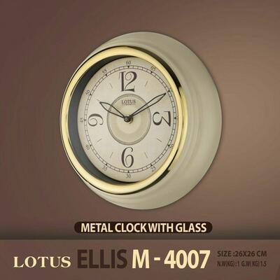 ساعت دیواری دور فلزی لوتوس مدل ELLIS M4007